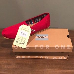 Red TOMS, new in box with tags